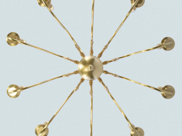 ROTTERDAM 10 ARMED CHANDELIER - Brass chandelier by Patinas Lighting - view 3